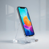 Support d'affichage mobile transparent en acrylique moderne, léger et portable pour smartphones - Écologique, antirouille, résistant à l'eau