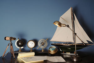 Globe Horloge Armillaire sur Base en Aluminium, Modèle Décoratif, Design Côtier, Léger, Artisanat Moderne AK031 - Product Image 6