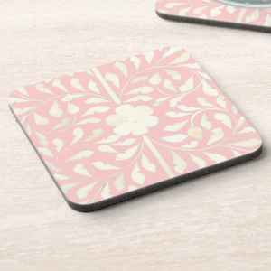 ที่รองแก้วไม้วอลนัททรงสี่เหลี่ยมคลาสสิกหรูหราพร้อมกล่องใส่ลายดอกไม้สีชมพูและสีขาวเป็นมิตรกับสิ่งแวดล้อม - Product Image 1