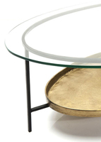 Vente en gros de table basse de salon table à thé table d'appoint en laiton finition antique plateau ovale design unique pour l'intérieur