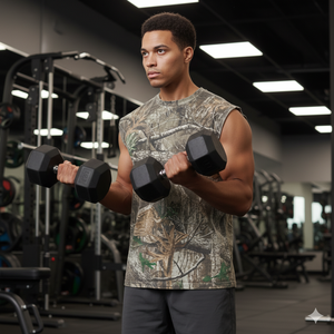 Custom High Quality Casual Camo Tank Top for Gym Training <b>Men</b> Hunting Printed Sublimation Design 100% Cotton for <b>Pump</b> Show - Product Image 5
