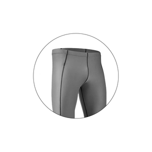 Vêtements de sport sur mesure en gros pour hommes : Leggings respirants à séchage rapide en coton et fibre de bambou, taille élastique, longueur intégrale, personnalisables - Product Image 2