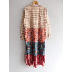 เดรสแม็กซี่สำหรับผู้หญิงชุดเดรสแขนพองผ้าฝ้ายยาวพิมพ์ลายสไตล์เรียบง่ายชุดเดรสราตรีลำลองหรูหรา - Product Image 4