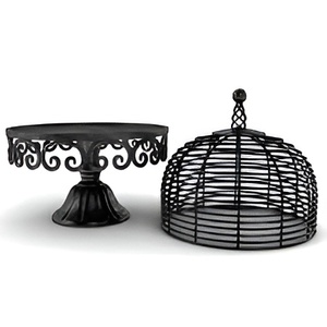 Vintage Modern Metal <b>Cake</b> <b>Stand</b> <b>with</b> Enamel Finishing <b>With</b> Decorative Dome Shape <b>Lid</b> Perfect for Serving Wedding Christmas <b>Cake</b> - Product Image 5
