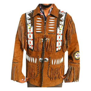 Veste en cuir western de cow-boy traditionnelle pour homme fabriquée au Pakistan - Product Image 1