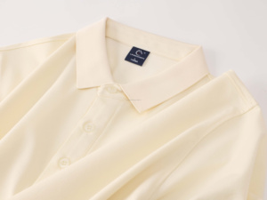 Polo en coton et polyester personnalisé, manches anti-boulochage, vêtements de travail tricotés unis, séchage rapide, brodé, coupe ajustée ODM - Product Image 6