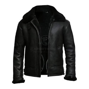 Veste d'hiver en cuir pour homme confortable, respirante et écologique avec logo frontal, veste en fourrure de cuir de qualité supérieure fabriquée au Pakistan - Product Image 1