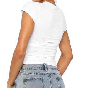 High Quality Quick Dry XL Crew Neck Ladies T-Shirt Vintage Cotton Polyester <b>Slim</b> Fit Summer Embroidery Letter Breathable Logo - Product Image 6