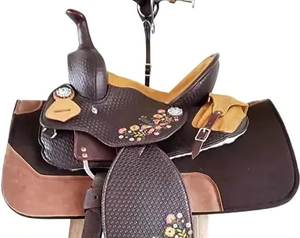 Silla de montar hecha a mano de cuero Premium occidental para carreras inglesas de alta venta de caballos de la India de fabricación mayorista - Product Image 4