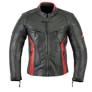 Black <b>Red</b> Racing Motorcycle Jacket Genuine Leather CE Armor Protection Sport <b>Bike</b> Men Professional - FREE SAMPLE - Product Image 1
