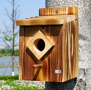 Hermosa Casa de pájaros de madera hecha a mano para jardín, patio trasero o porche, un hogar acogedor para amigos emplumados - Product Image 6