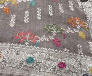 Sari en soie Georgette Tassar de Banarasi, tissé à la main, avec broderie Meenakari et jacquard Zari, protection solaire traditionnelle, séchage rapide, luxe - Product Image 2