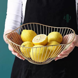 Vente chaude Nouvelle Arrivée Fer Fruits Panier De Rangement Panier Or Fini Taille Personnalisée Maison Cuisine Ustensiles Titulaire Décors De Table - Product Image 5