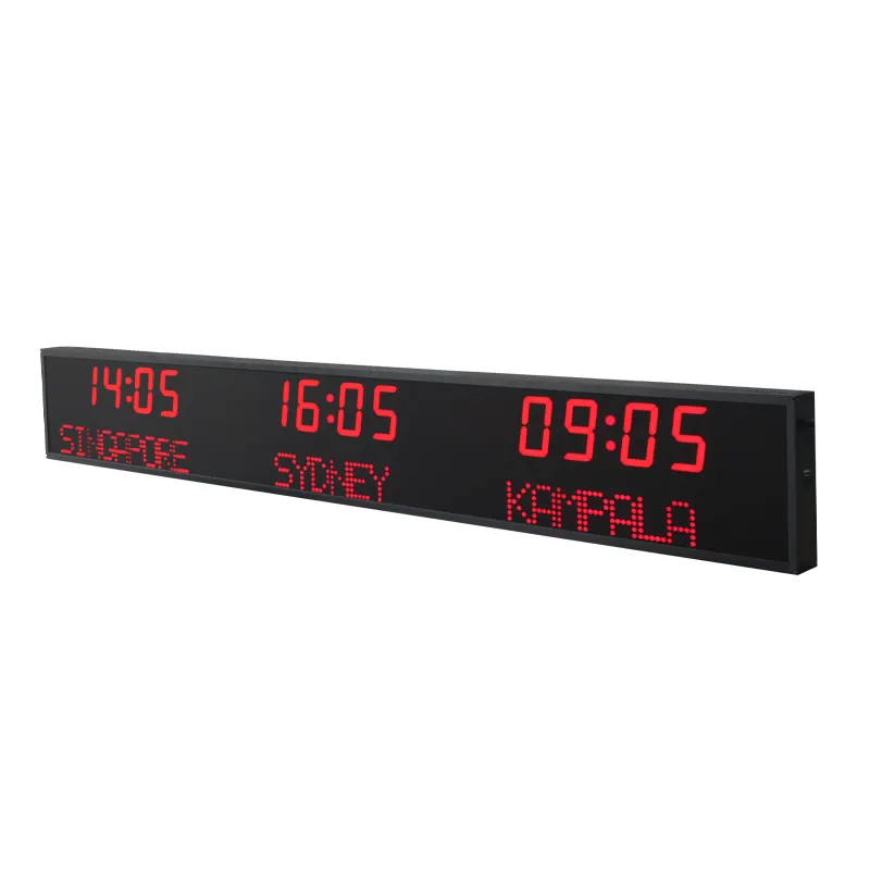 CHEETIE CP035 Programmable Led Time Zone Lettering Clock Digital Multiple Time Zone World Clock With Daylight Saving Time