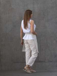 ผ้ากันเปื้อนผ้าลินินธรรมชาติสำหรับผู้หญิงและผู้ชายสำหรับใช้ในเชิงพาณิชย์อาหารและสวน - Product Image 4