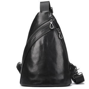 Sac de taille en cuir pleine fleur personnalisé de haute qualité pour hommes poitrine et ceinture en cuir véritable avec fermeture à glissière pour l'extérieur - Product Image 1