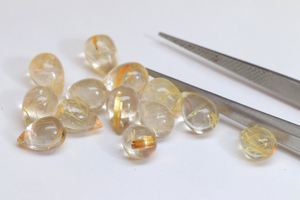 พลอยทับทิมทองมีค่าขนาด5มม. ถึง7มม. ทรงหลวมอัญมณีหลังเบี้ยสีทองทรงหลวมสำหรับทำเครื่องประดับ - Product Image 2