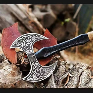 Custom Hand Made Double Head Viking <b>Axe</b> With High Quality Leather Sheath, <b>Survival</b> <b>Axe</b> Camping <b>Axe</b> Multi Tools <b>Axe</b>, 2024 <b>axe</b> Scl - Product Image 1