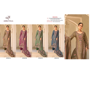 Elegante Shalwar Kameez de Maslin Puro con Estampado Digital, Parte Inferior de Viscosa Rayón con Bordado Aari Hecho a Mano y Dupatta Coordinada para Mujer - Product Image 2