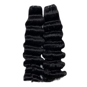 Extensiones de cabello Remy chino virgen 100% de HairVietnam de alta calidad ondulado profundo y recto negro Color Natural tejido de cabello - Product Image 1