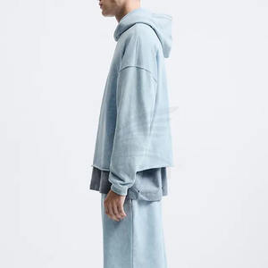 Durable Men's100 % Coton Thermique Pull Hoodies Style Solide Motif Imprimé Respirant Doublé Basics Coton Mélangé - Product Image 3