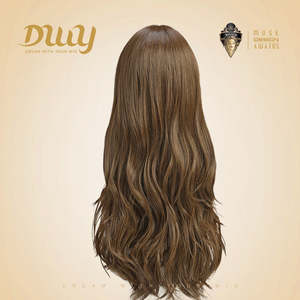 Bonna-DWY Free Part Long Wavy Brown Synthetic <b>Wig</b> Short Curly Layered Headband Style Light Brown Lace Front Mono Lace Front - Product Image 3