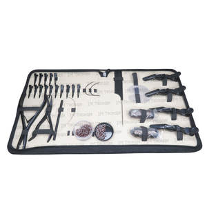 Juego de accesorios para extensiones de cabello de lujo definitivo, abridor de cuentas de hierro y acero, alicates de cierre con estuche de cuero, herramienta de bucle de tracción - Product Image 2