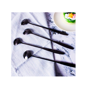 Mirrored Steel Spoon 4-Pieces Coffee <b>Dessert</b> Spoons Gift Long Handle Modern Eco-Friendly Stainless Steel Spoon - Product Image 2