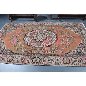 Tapis turc vintage 5,5x8,7 pi (167x264 cm), tapis en laine rouge - Product Image 3