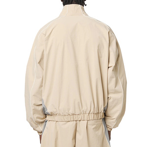 Healy <b>Reflective</b> Stripe Zipper Windbreaker Nylon Men Sport Tracksuit Stand Collar Long Sleeve <b>Top</b> Pants - Product Image 2