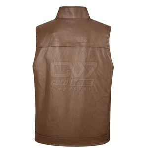 Chaleco de cuero para hombre de colores personalizados precios al por mayor Chaleco de cuero para hombre de alta calidad éxito de ventas - Product Image 2