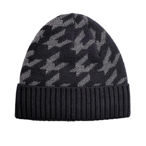 Wear Hand High Quality Custom Logo Printed Wool Blend Winter Warm Breathable <b>Waterproof</b> Unisex Beanie <b>Cap</b> Knitting Pattern - Product Image 3