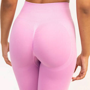 Mallas de Yoga ligeras para mujer, pantalones transpirables de secado rápido de alta elasticidad que absorben la humedad, logotipo personalizado para gimnasio, deportes sólidos - Product Image 3