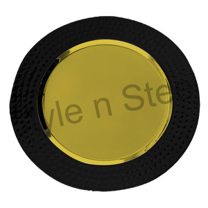 Plaque de chargement en noir avec assiettes de couleur or pour service de vaisselle de mariage, meilleures offres en acier inoxydable - Product Image 6