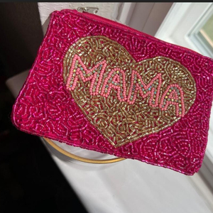 Pochette de rouge à lèvres perlée Western Seed Mini sac à main en toile à fermeture éclair - Product Image 1