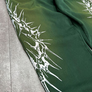 Pantalones de chándal de algodón grueso para hombre, estilo holgado, con dobladillo sin rematar, efecto desgastado por el sol, con rayas laterales, de felpa francesa, OEM 2026, personalizados por el fabricante. - Product Image 4