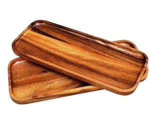 Plato de cena de madera rústico hecho a mano, plato ecológico de primera calidad en forma para uso doméstico y en restaurante almacenado - Product Image 5