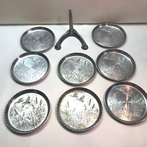 แผ่นรองจานและที่รองจานทำจากอลูมิเนียมแผ่นรองจานลายดอกไม้ทำจากเงินและไม้ - Product Image 6