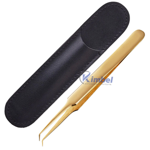 Pince à épiler professionnelle en acier inoxydable légèrement incurvée pour extensions de cils, approvisionnement direct d'usine - Product Image 3
