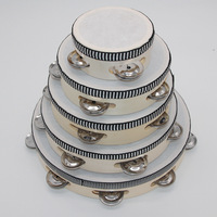 Handmade Sheepskin Tambourine Drum Set Adjustable 8-Pad 4-10 Inch Handheld Traditional Musical Instrument Professional for