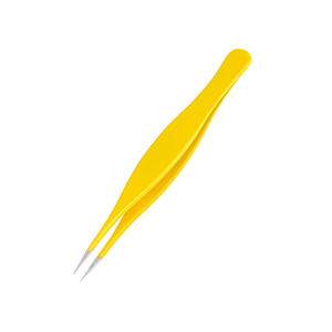 High Grade Eyelash Self Extensions <b>Tweezers</b> Yellow Color Coated Beauty Tool Stainless Steel Lash Extension <b>Tweezers</b> - Product Image 4