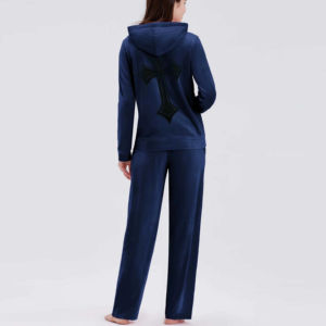 High Quality All Size Velvet <b>Velour</b> <b>Tracksuit</b> Women 2 Piece Winter Zip up Crop Hoodie Female Sweatshirt Sweatpants Set for Girls - Product Image 6