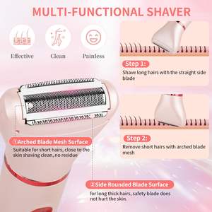 Afeitadora Eléctrica Húmeda y Seca para Mujer con Cuchilla de Cerámica, Recortadora de Bikini para Vello Corporal y Púbico, y Depiladora Íntima para Nariz, Resistente al Agua - Product Image 1