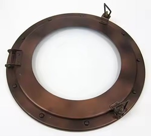 HMA Artesanías Espejo de barco de latón redondo Acento de pared Náutica para decoración costera o habitaciones temáticas de océano vintage - Product Image 4