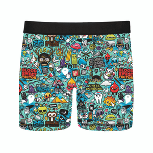 Calzoncillos bóxer de tiro alto de estilo superior 2025 para hombre, ropa interior de punto de algodón transpirable con logotipo personalizado, gran oferta con patrón impreso - Product Image 5