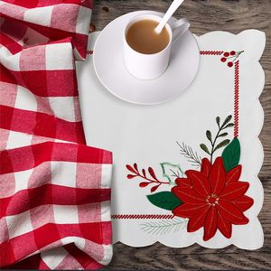 Tapis napperons cuisine napperon caboteur coton lin broderie Pad plat tasse à café tapis de Table décor à la maison OEM - Product Image 6