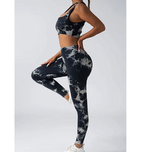 Wholesale Fitness Clothes for Gym Wear <b>Women</b> Sets Yoga Jackets Workout <b>Leggings</b> Sports Top Sportswear Yoga Set - Product Image 3