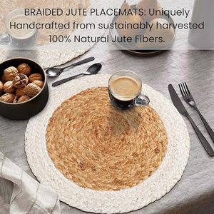 Best Theme Design Natural Jute <b>Placemat</b> Best for Parties and Other Functions Tableware Decorative Design <b>Rounded</b> <b>Placemat</b> Design - Product Image 4