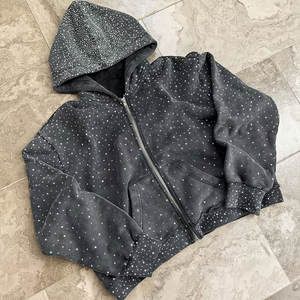 เสื้อฮู้ดพรีเมี่ยมสำหรับผู้ชายระบายอากาศได้ดีดีไซน์2025ใหม่เสื้อฮู้ดติดพลอยเทียม - Product Image 5