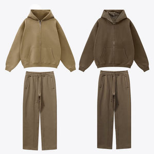 2025 Unisex básico en blanco Jogger Flare pantalones de chándal y Sudadera con capucha transpirable recortada Color sólido chándales de dos piezas para hombres - Product Image 6